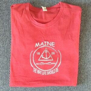 Red Graphic T-Shirt with Anchor Design
